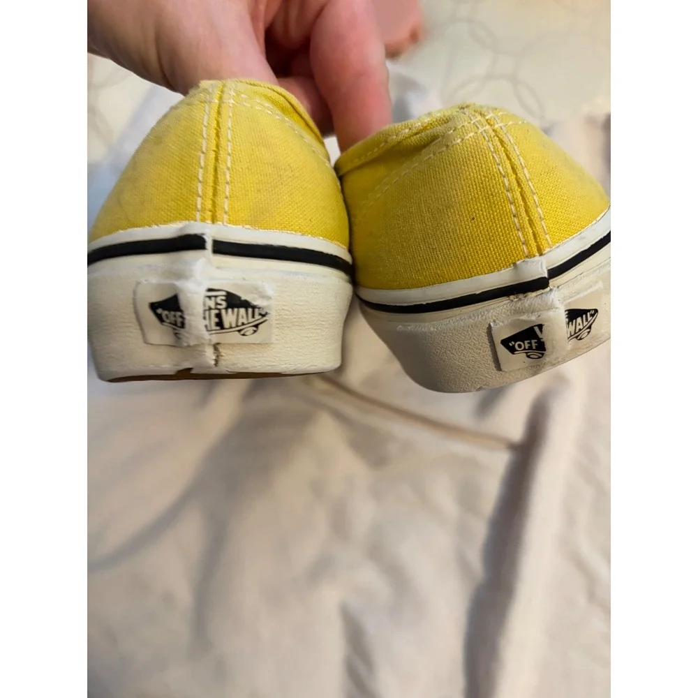 Vans Authentic Yellow‎ Canvas Low Top Skate Shoes Mens 6 Womens 7.5
